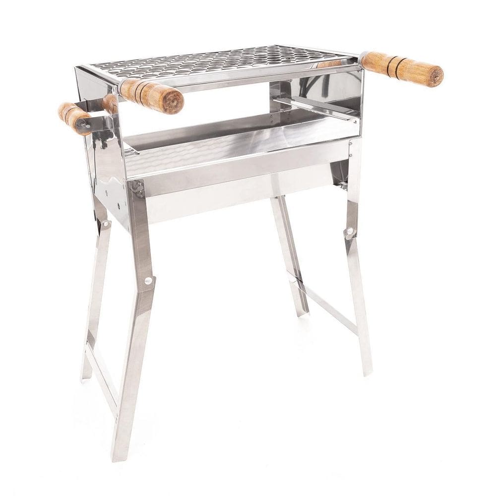 Churrasqueira Inox Pequena 2 Andares Móvel 40X65Cm