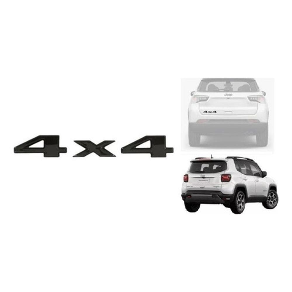 Emblema 4X4 Jeep Renegade 2015/2021 Compass 2017/2021 Preto