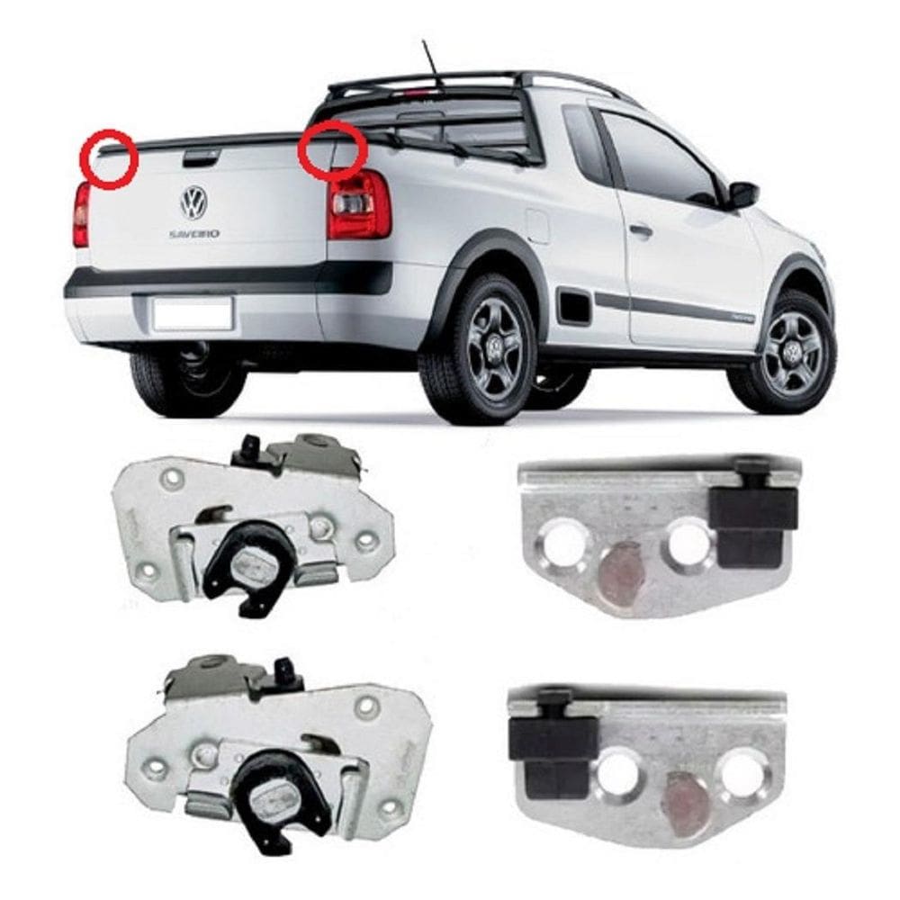 Kit Fechadura Tampa Traseira Saveiro G2 G3 G4 G5 G6