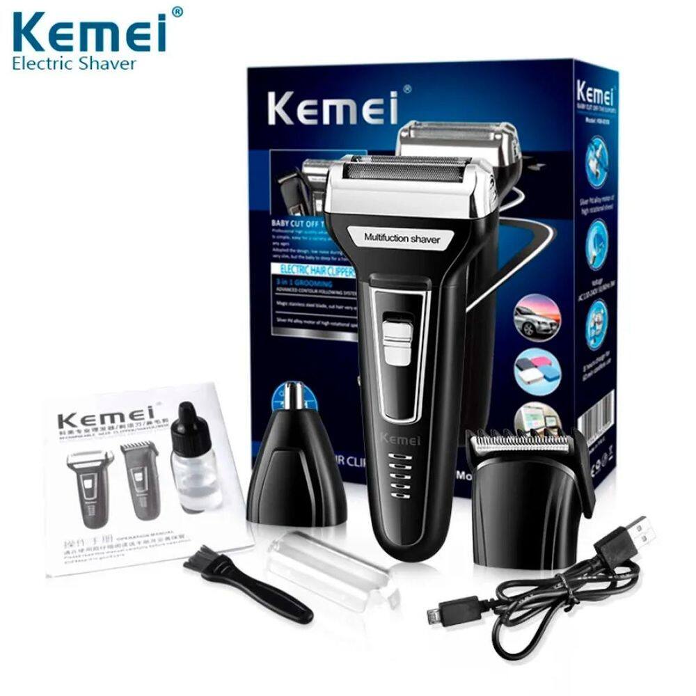 Kemei 3 Em 1 Aparador De Barba Nariz E Corte