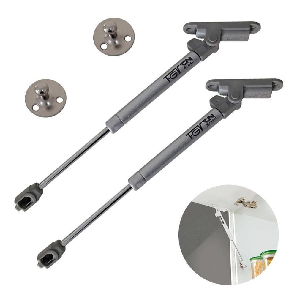 Pistão a Gás 80N com amortecedor FgvTn Cinza- Kit com 2 unidades