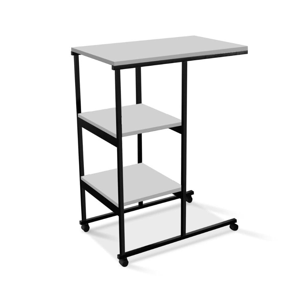Mesa Escrivaninha Office Auxiliar com Rodízios em Aço e MDF - KLM Store