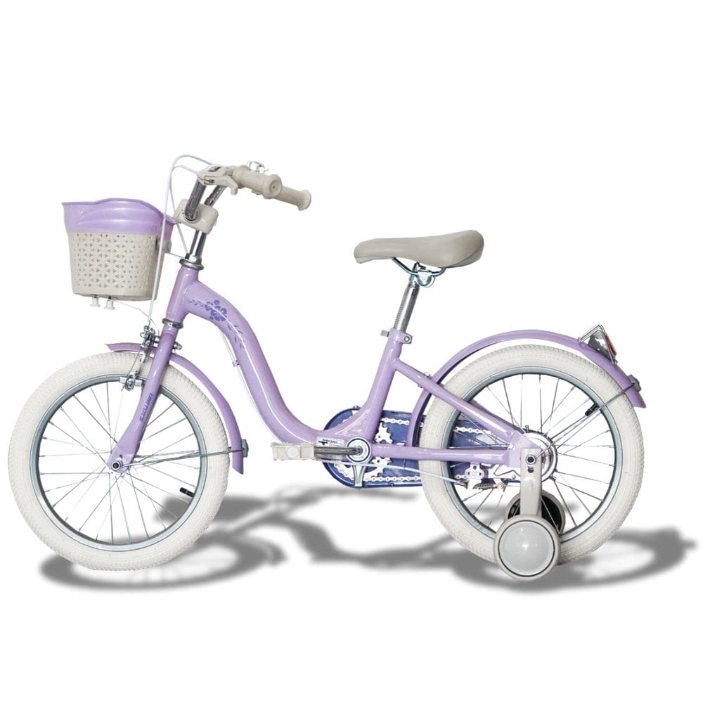 Bicicleta aro 16 Infantil Retrô com cestinha e rodas laterais menina
