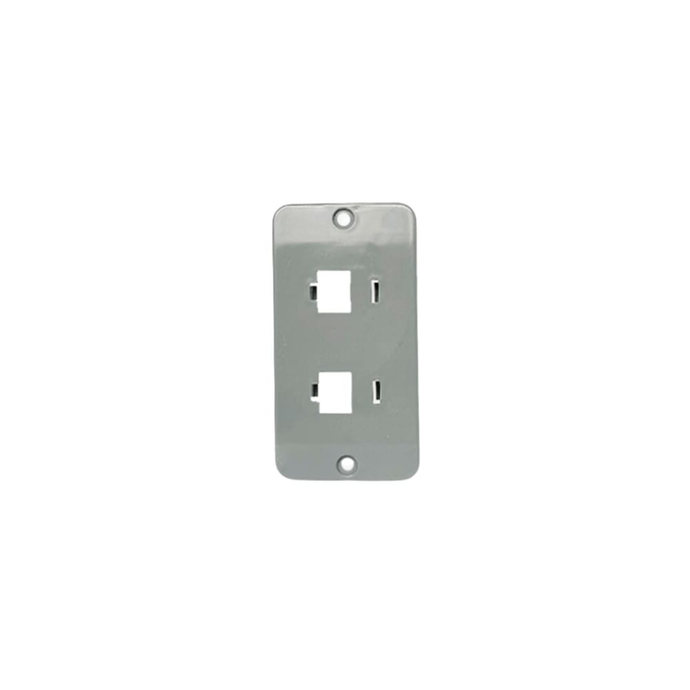 PLACA PVC 2 RJ45 3/4” CINZA - MAXXBOX