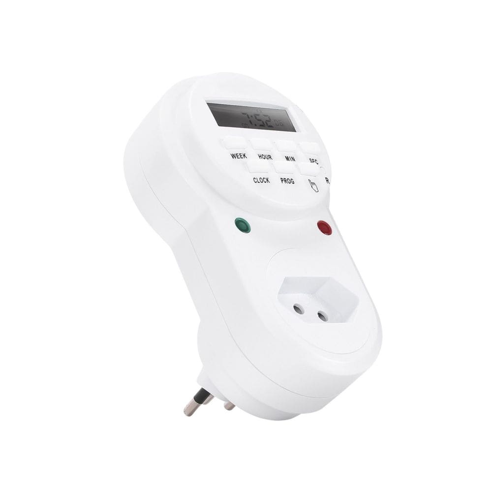 Timer Temporizador Digital Lcd Programável Bivolt C/ Plugue E Tomada - Exbom