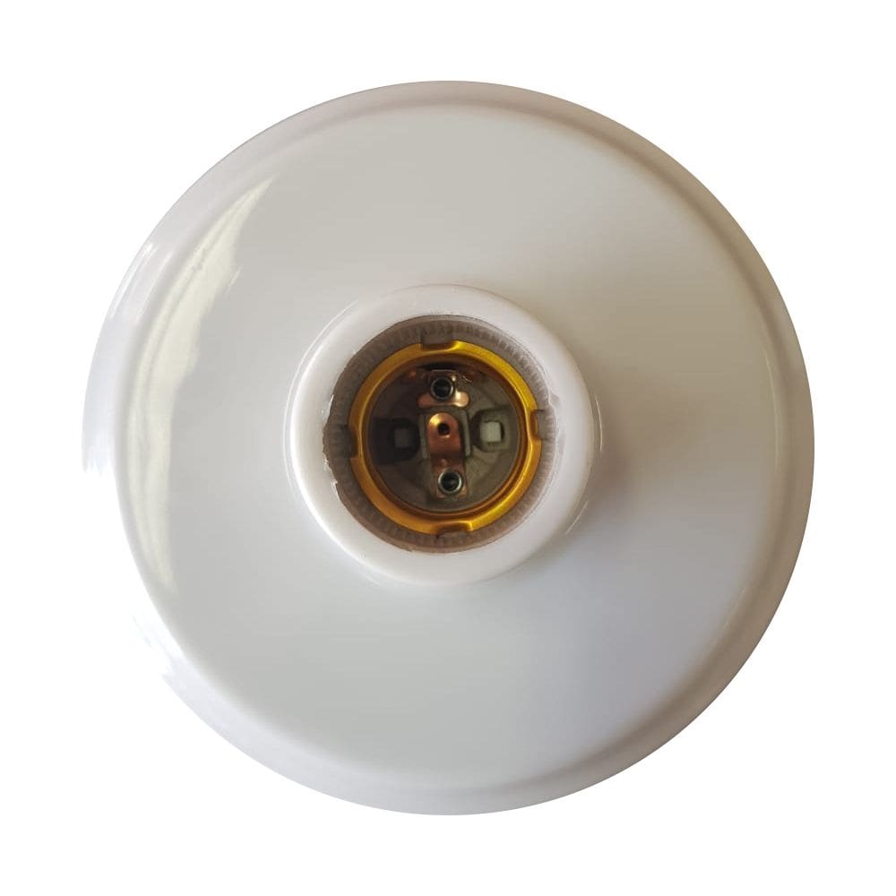 Plafonier De Plástico Branco E Bocal E27 Porcelana - Foxlux