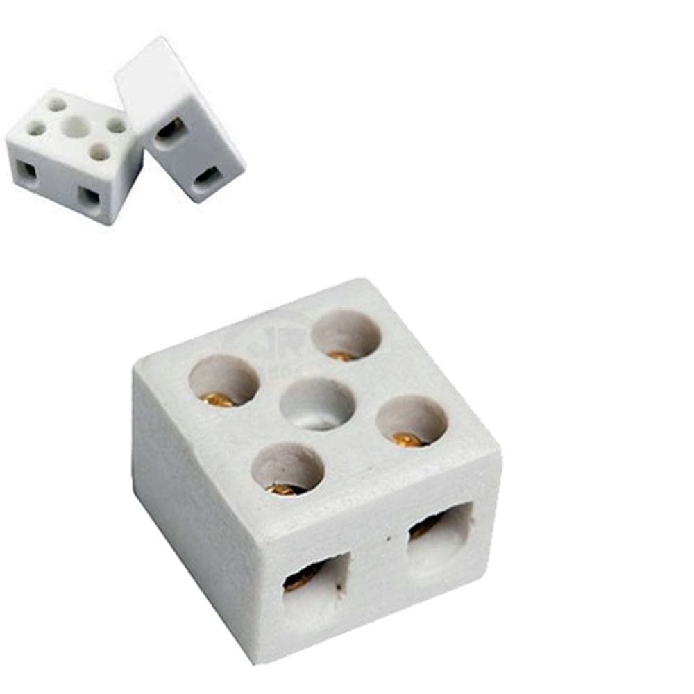 Conector De Louça Porcelana Bipolar 10mm – Para Fios Chuveiro