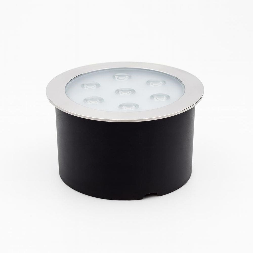 Balizador Spot Led Chão 20W Embutir Inox Estrutura Preto