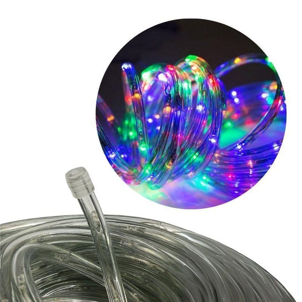 Mangueira Led Colorido 127V 8 Funções À Prova D` Água 10M