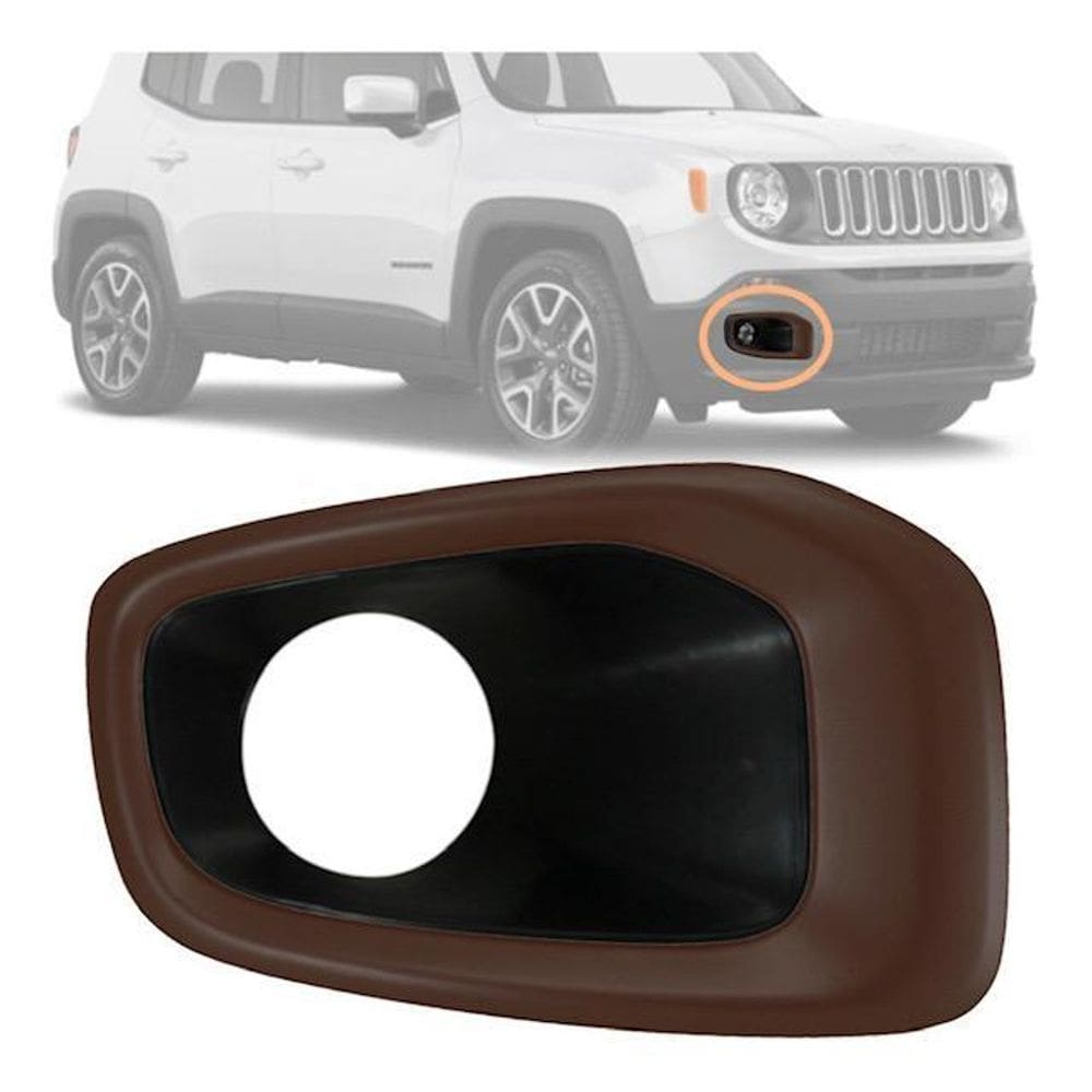 Moldura Farol Milha Renegade 2015/2018 Lado Direito Marrom