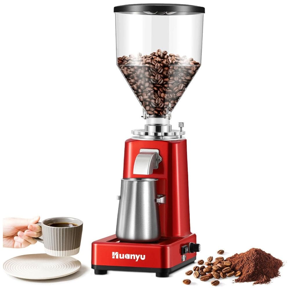 Moedor de Café com 19 Configurações de Moagem, 110V 200W, Huanyu, Vermelho