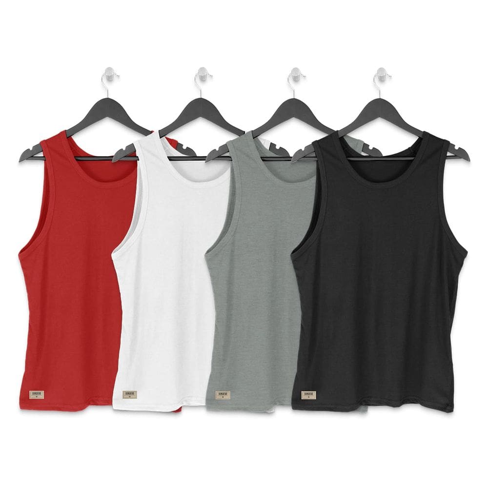 Kit 4 Regatas Masculinas de Qualidade em Algodão