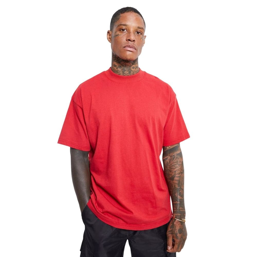 Camisa Oversized Gola Alta Vermelha Streetwear