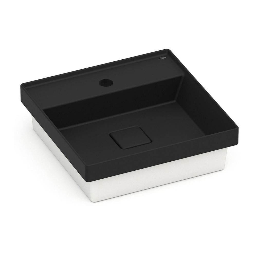 Cuba de Sobrepor 12,5cm X 40cm com Mesa Terra Roca Matte Black