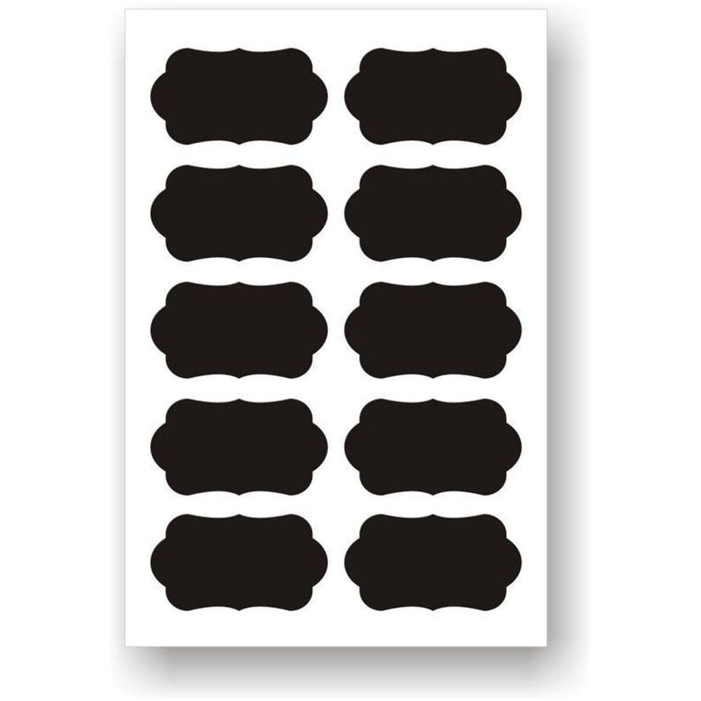 Adesivo Etiqueta Lousa Preto Fosco Pote Mantimentos 24 und