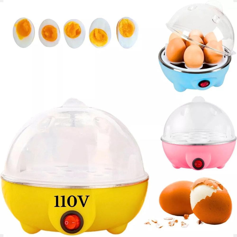 Cozedor De Ovos Portátil Elétrico Cozinha Vapor Amarelo 110
