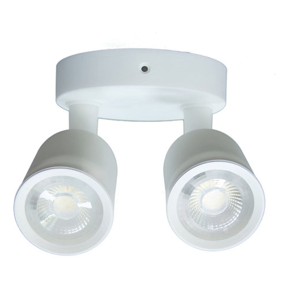Spot Duplo Branco De Sobrepor Com Led Amarelo Inspire
