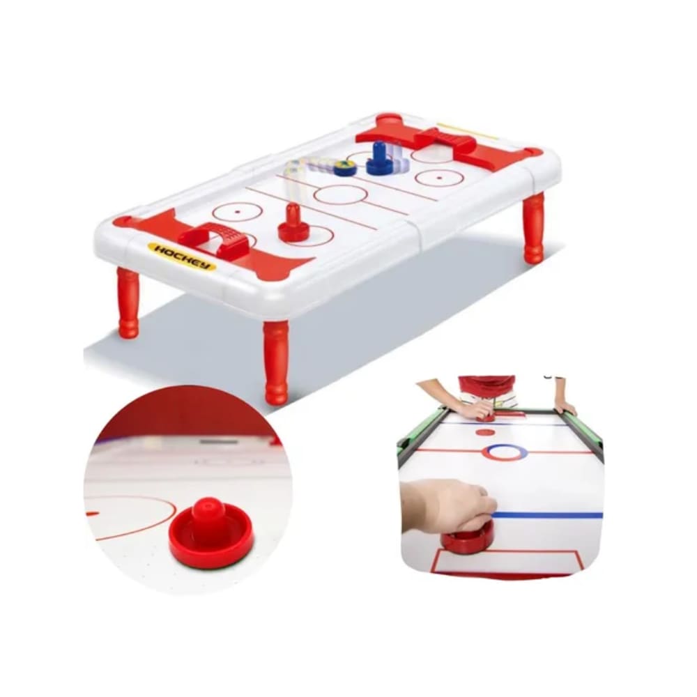Brinquedo Mini Hockey Mesa Jogo Completo Portátil Pezinho
