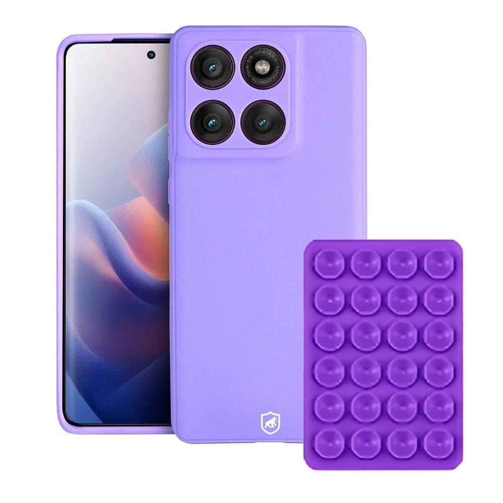 Capa Silicon Veloz para Motorola Moto Edge 60 Fusion + Ventosa - Lilás - Gshield