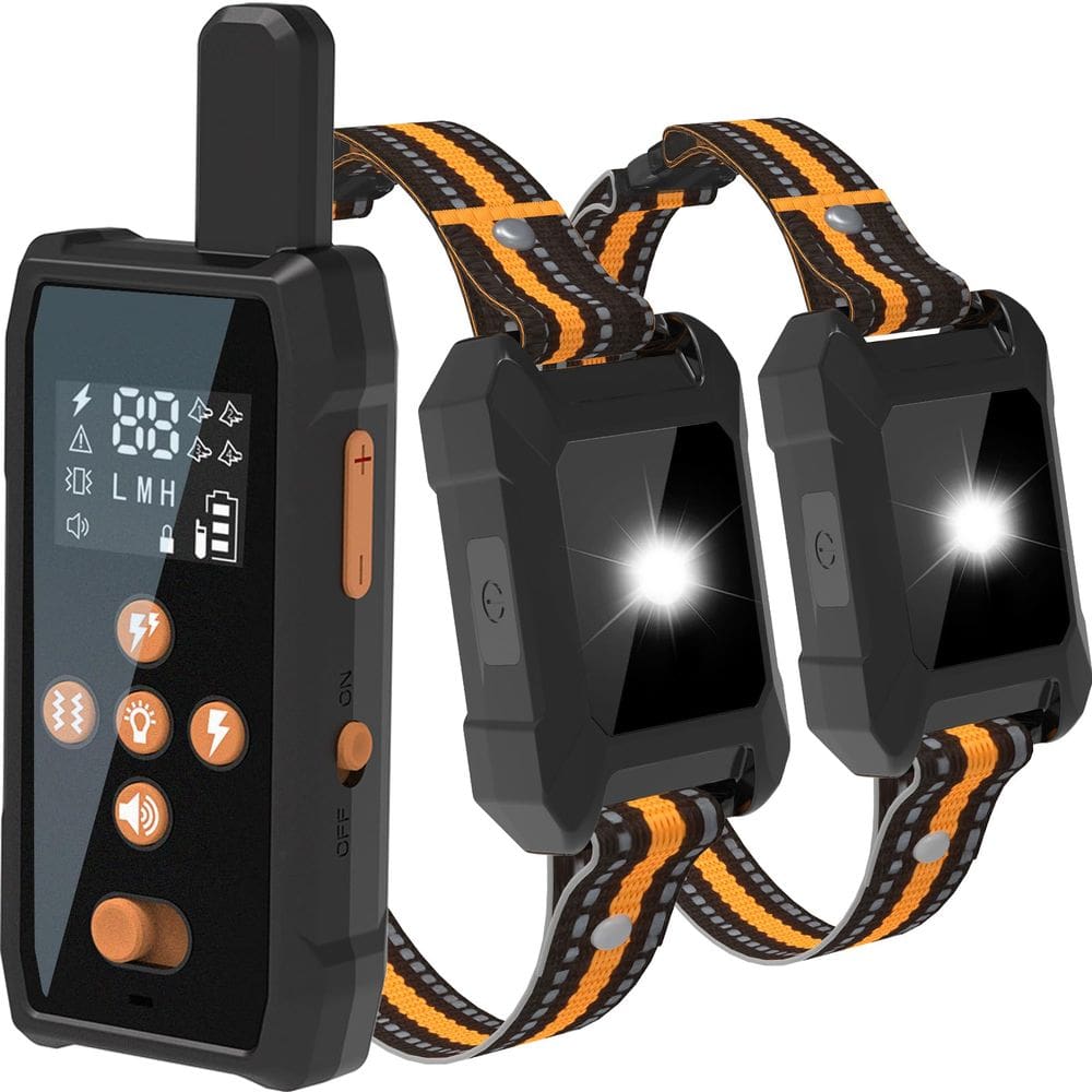 Coleira de treinamento de cães JLZNLC para 2 cães com controle remoto de 1280 m à prova d`água