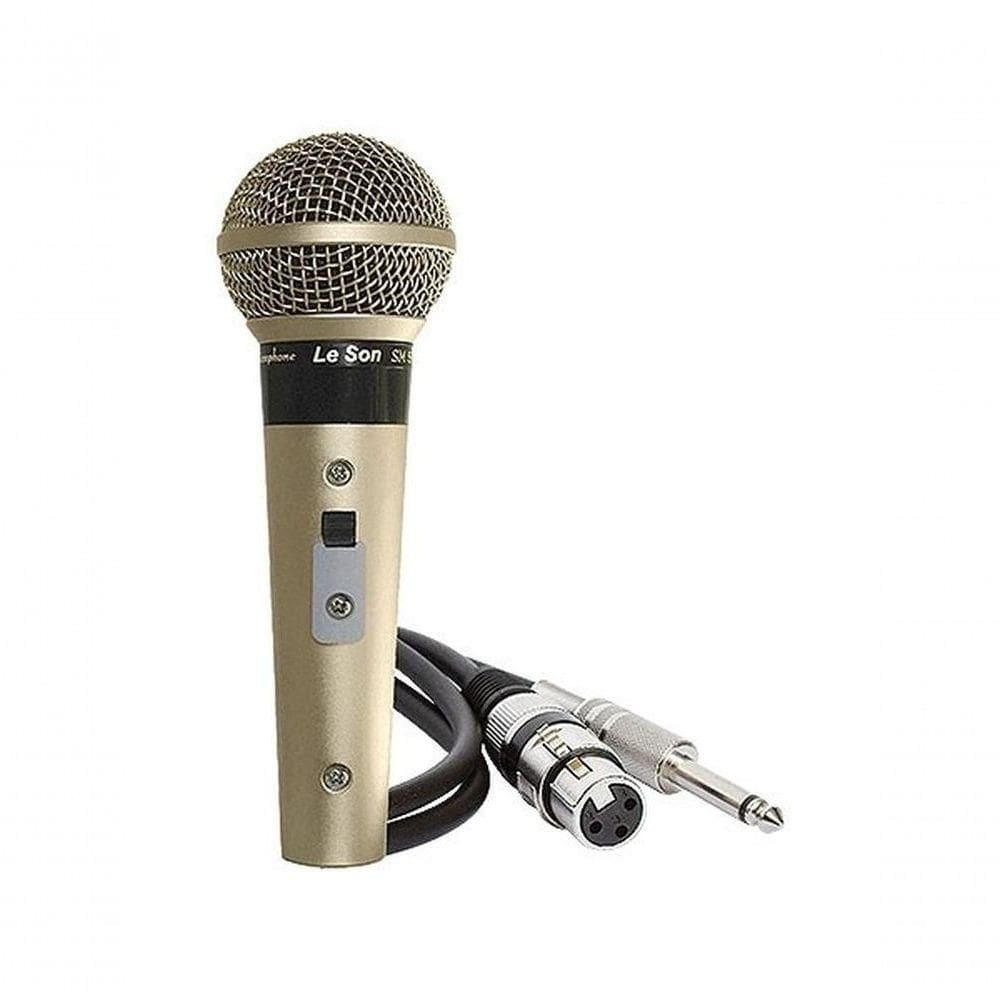 Microfone Profissional Sm58 P4* Champanhe Acompanha Cabo De 5 Metros