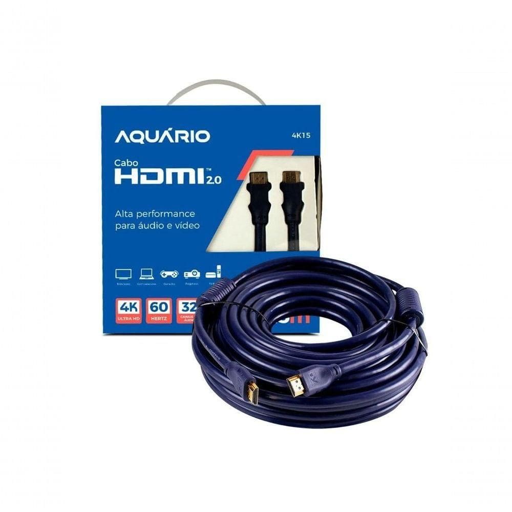 Cabo Hdmi Aquario 4k15 4k Macho X Macho 2.0 15m
