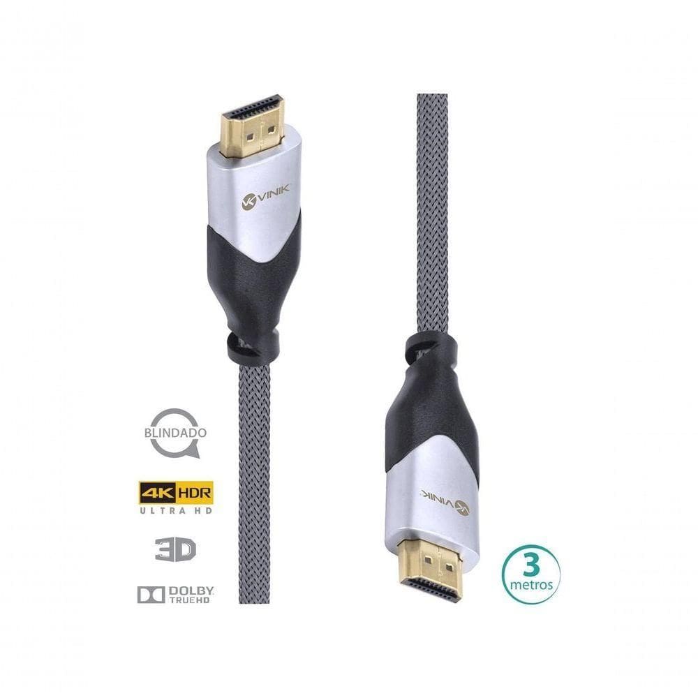 Cabo Hdmi 2.0 4k Ultra Hd 3d Conexão Ethernet Blindado Em Nylon 3 Metros - H20b-3