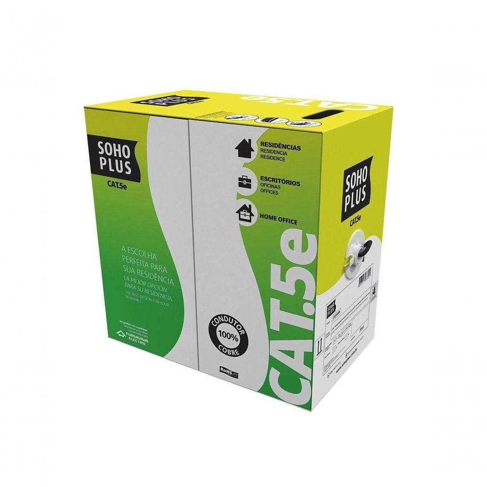 Cabo Lan U-utp Cat.5e 24awg 4 Pares Cmx Uso Externo...