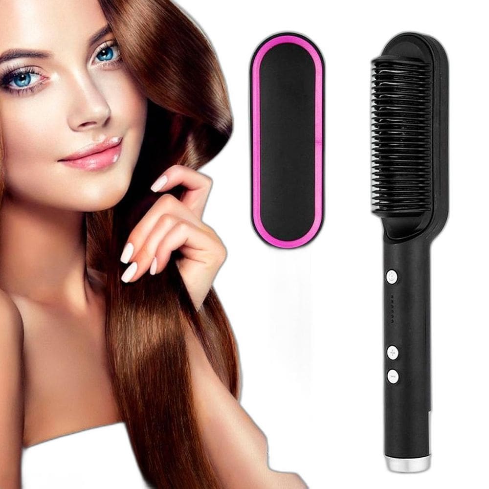 Escova 3 Em 1 Secadora Alisa Cabelo Profissional 110/220V