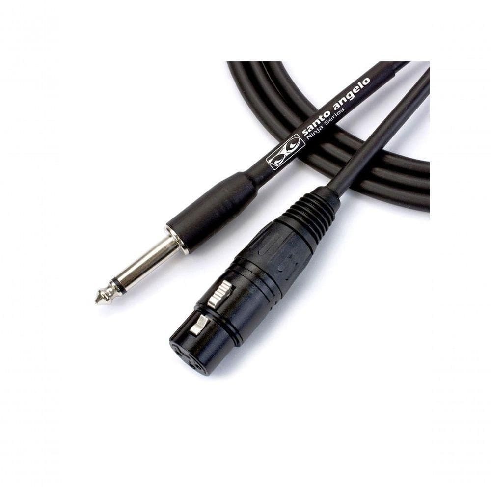 Cabo De Microfone Ninja Hg 0,20 Mm Conector P10-xlr Femea 25ft 7,62 Metros Preto