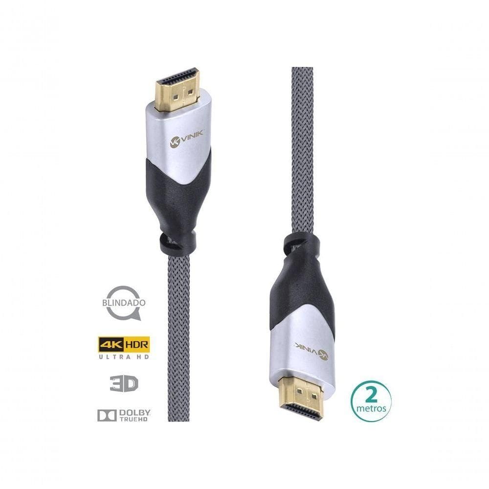 Cabo Hdmi 2.0 4k Ultra Hd 3d Conexão Ethernet Blindado Em Nylon 2 Metros - H20b-2