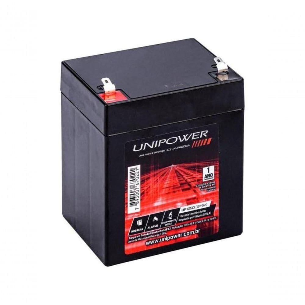 Bateria Estacionária Selada 12v 5ah Vrla Up1250 Unipower