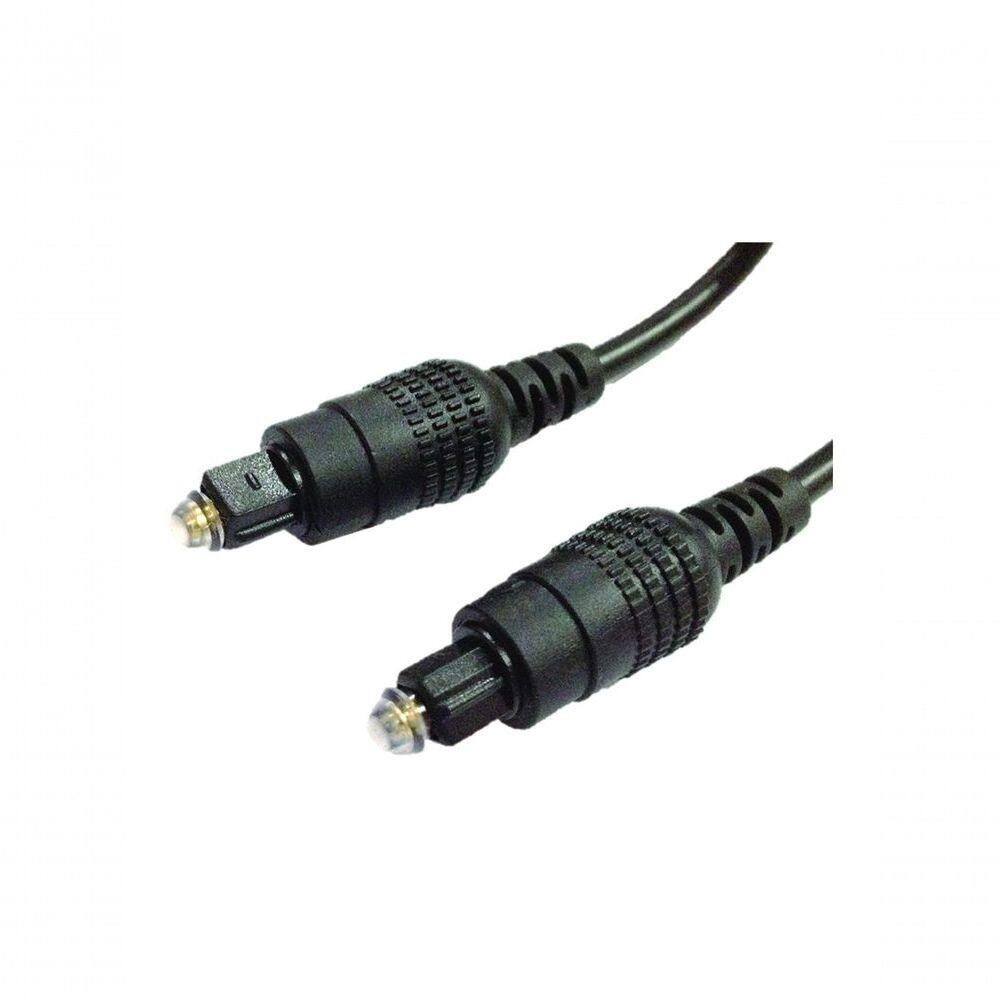 Cabo Fibra Optica Para Audio 2,2mm Toslink- Toslink 5m Preto
