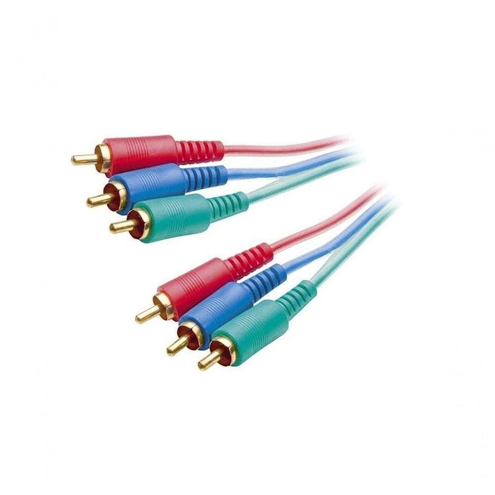 Cabo Video Componente 3rca Gold 5 Metros Azul - Vermelho...