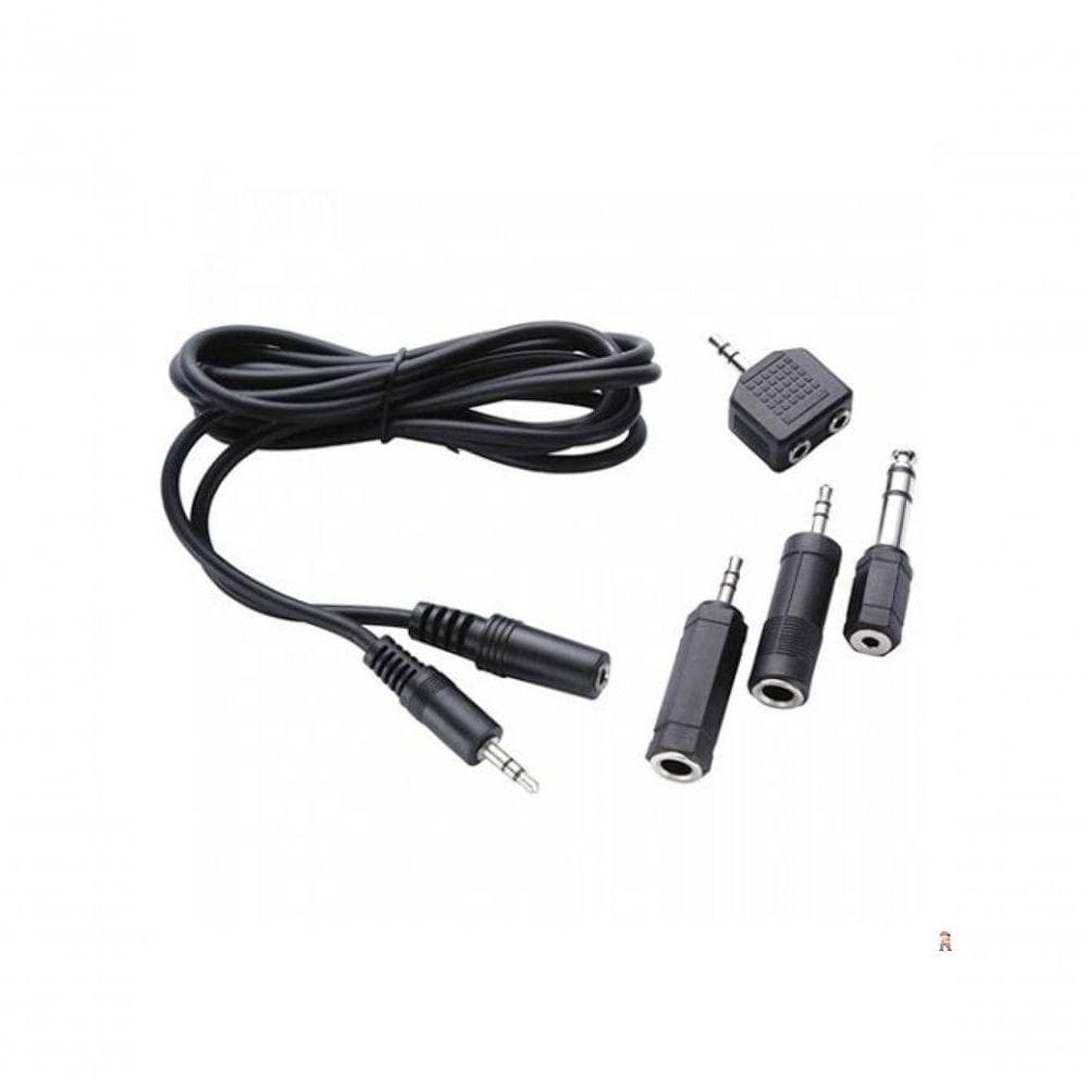 Kit Adaptador Cabo P2 St+j2 St 1,80m Com 4 Adaptadores