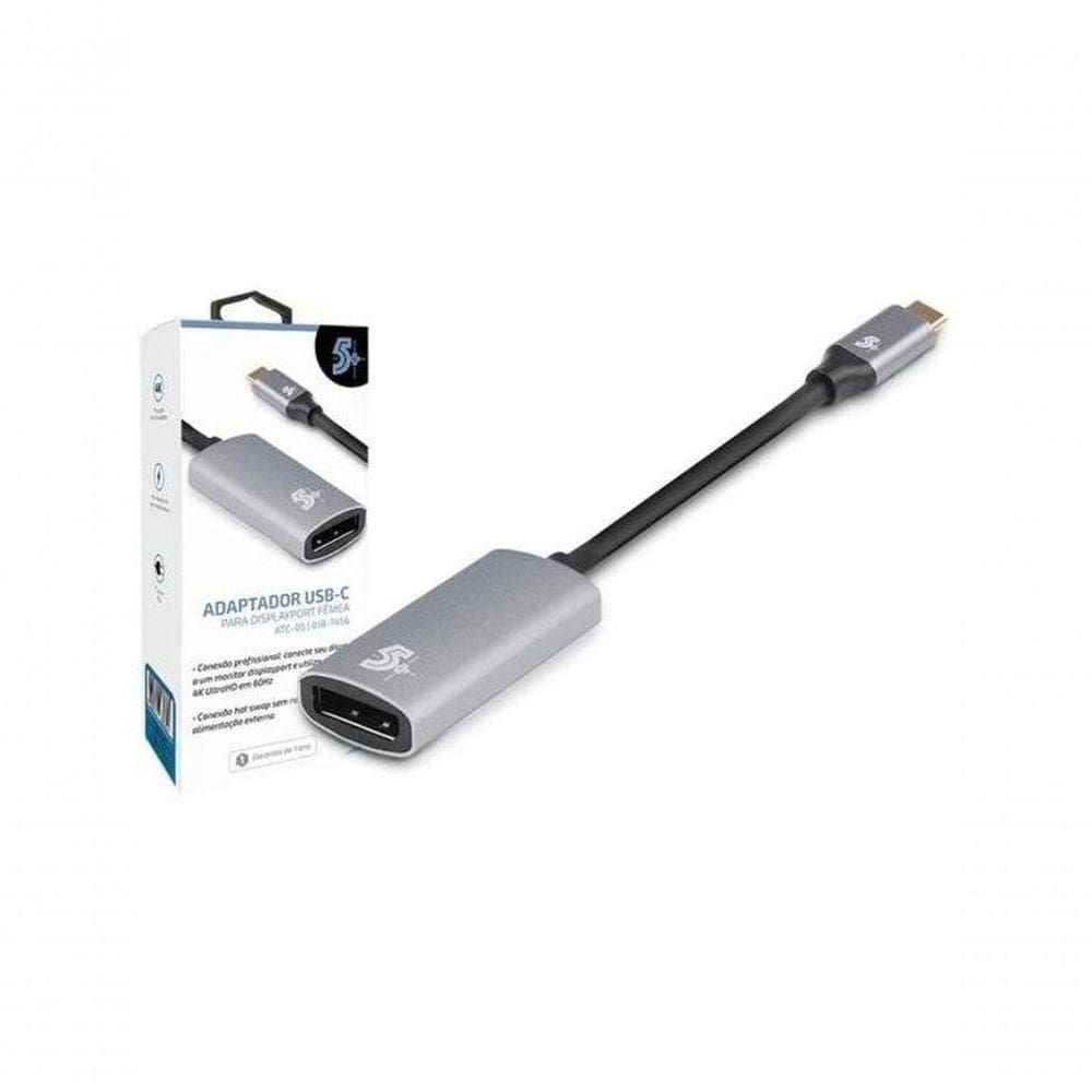 Adaptador Usb-c Para Dispalyport Femea 4k 60hz 5+