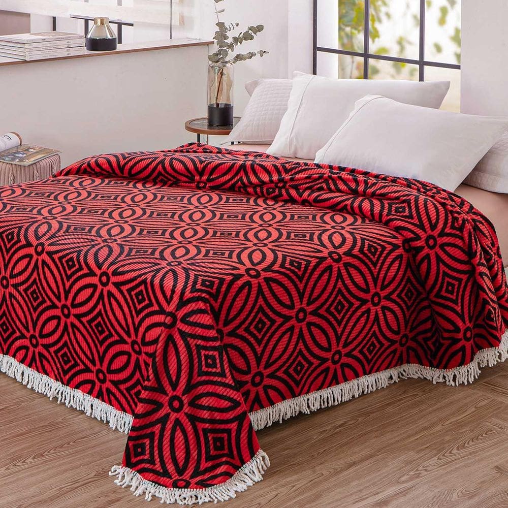 Colcha Casal Queen Com Babado Chenille Jolitex Escolha A Cor