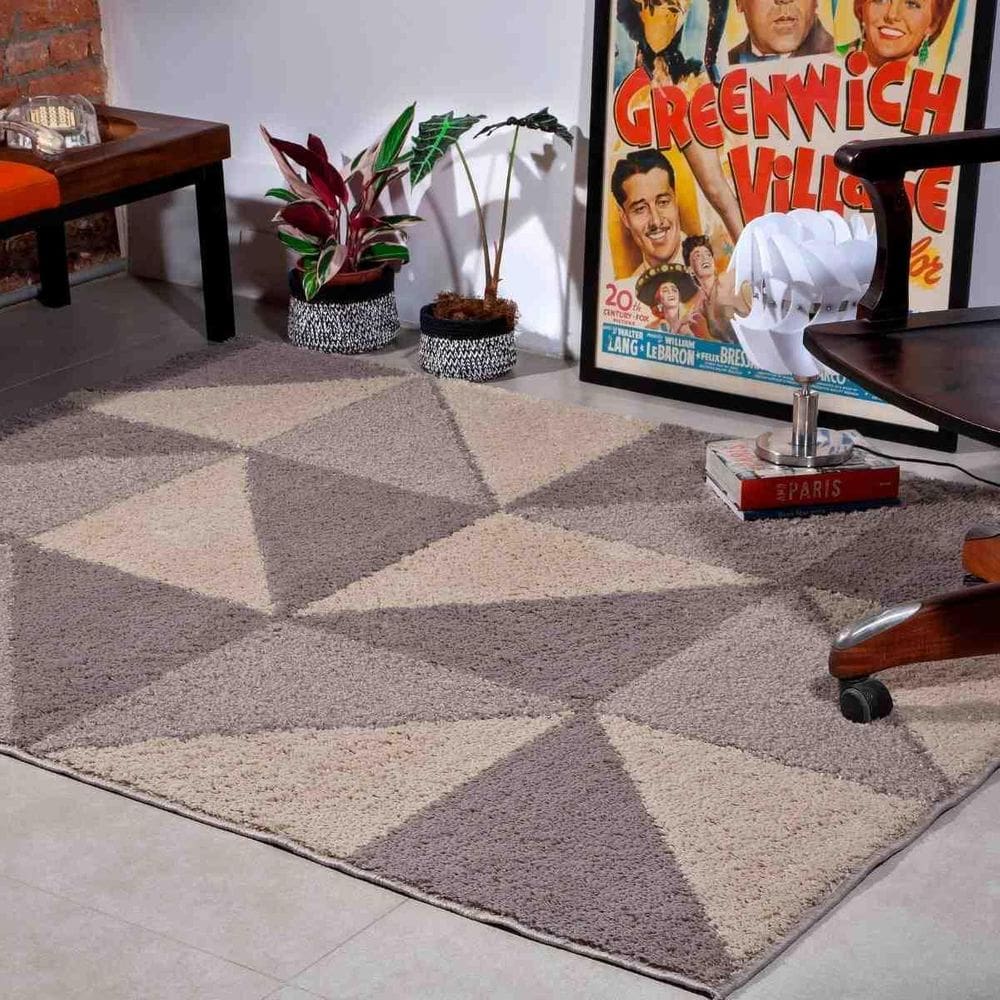 Tapete Sala E Quarto Oásis Design 1,00X1,50M Des 01 Cinza