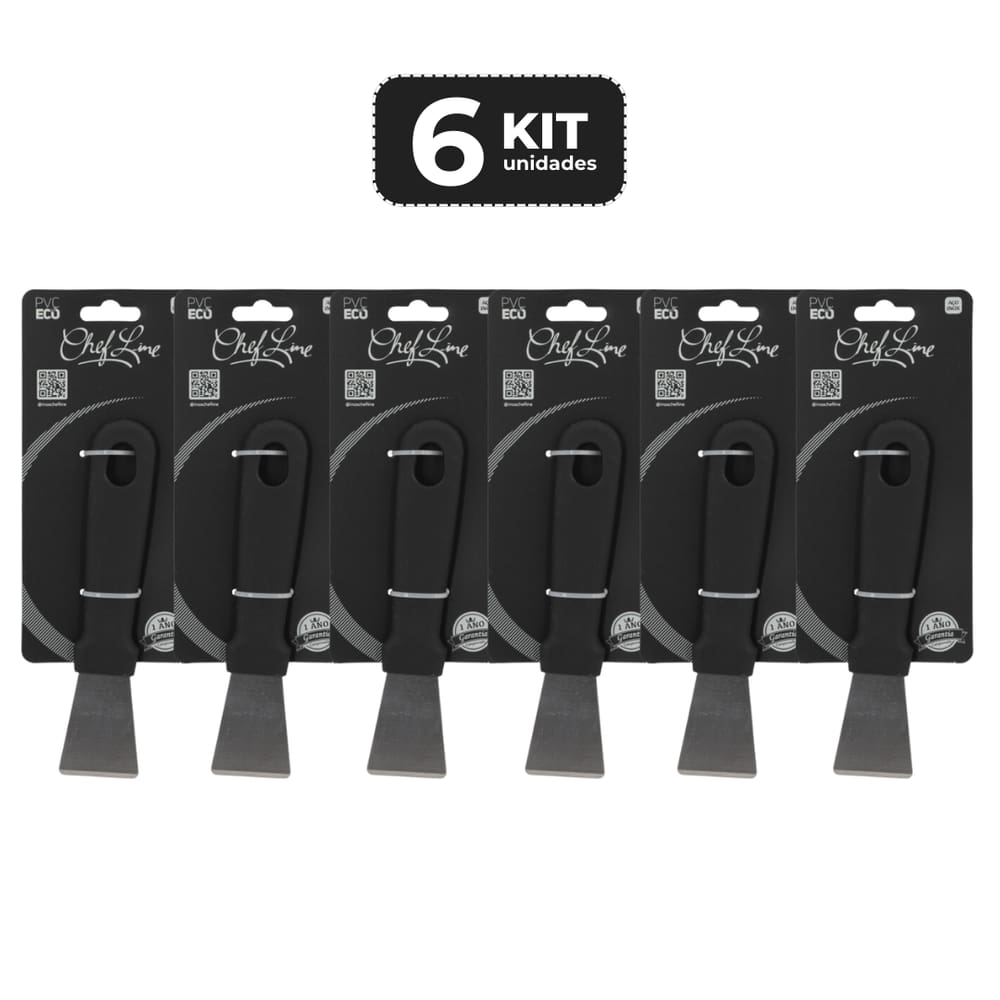KIT 6 ESPATULA RETA 2” INOX PARA LIMPEZA