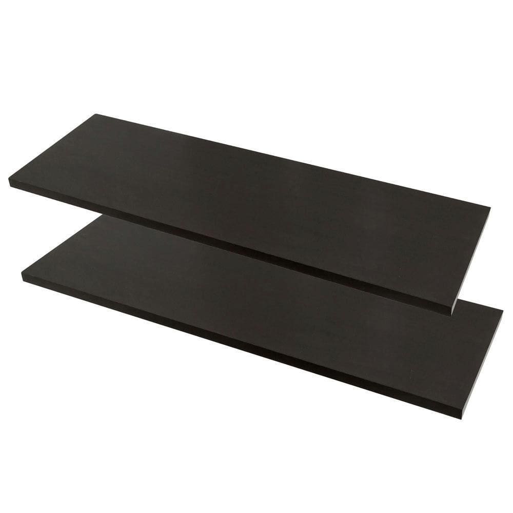 Kit 2 Prateleiras 60X20 Flutuantes Mdf 15Mm Preto Decoração