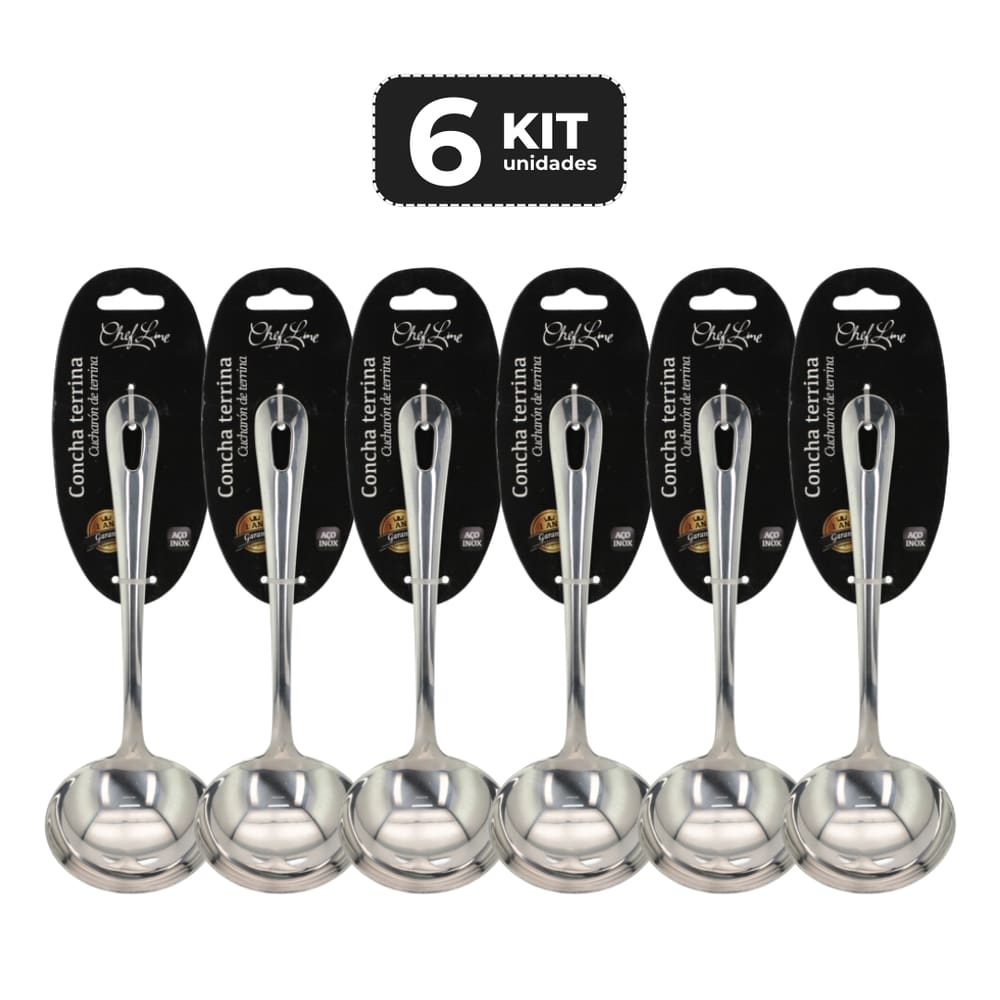 Kit 6 Concha Terrina Inox 20 Cm