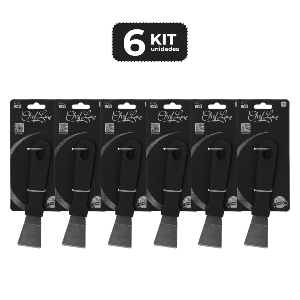 KIT 6 ESPATULA CURVA 2” INOX PARA LIMPEZA