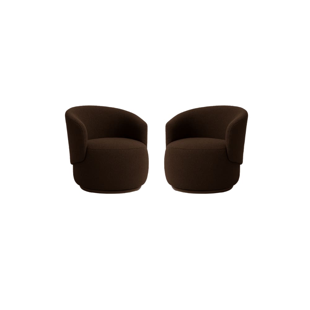 Kit 02 Poltronas Orgânica Decorativa Beatriz Boucle Marrom - Montanaris Decor