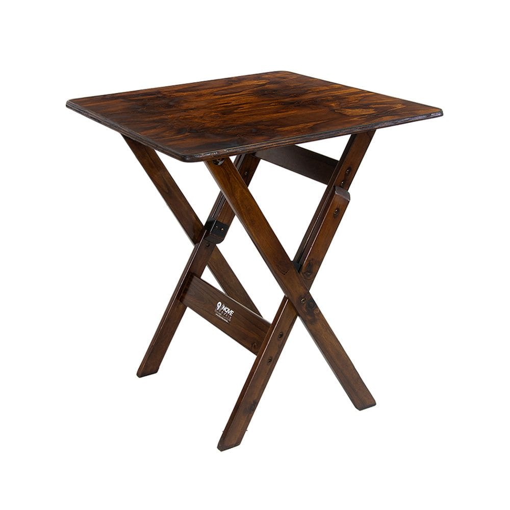Mesa Dobrável 70x70cm em Madeira Maciça Imbuia / Liso