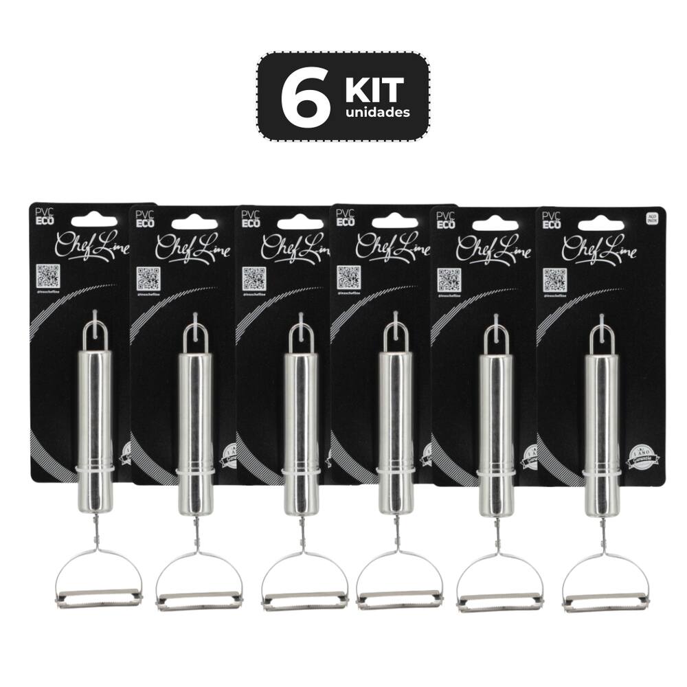Kit 6 Descascador De Inox Para Legumes 17,5 Cm