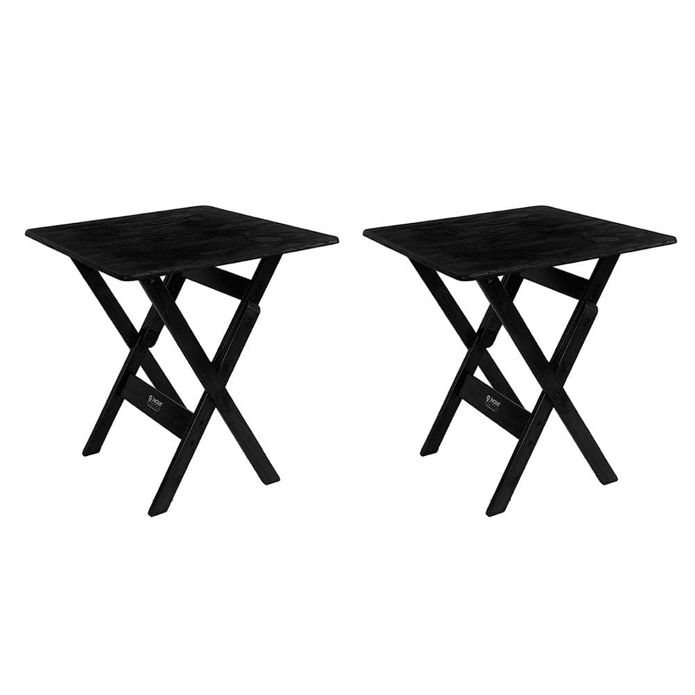 Mesa Dobravel 70x70 Kit 2 Unidades Pinus Madeira Tratada Preto - I9 Móveis
