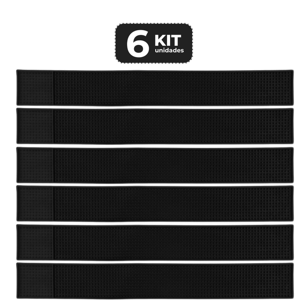 Kit 6 Tapete De Bar Service 60X8 Mat De Borracha Barman