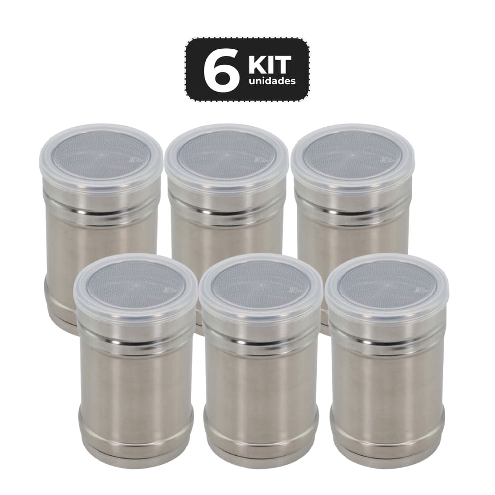 Kit 6 Dispensador Inox De Condimentos Profissional 350Ml