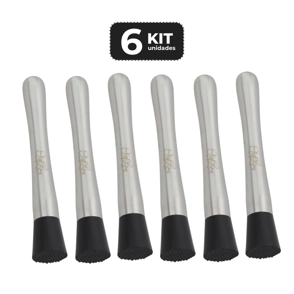 Kit 6 Socador Macerador Inox Profissional