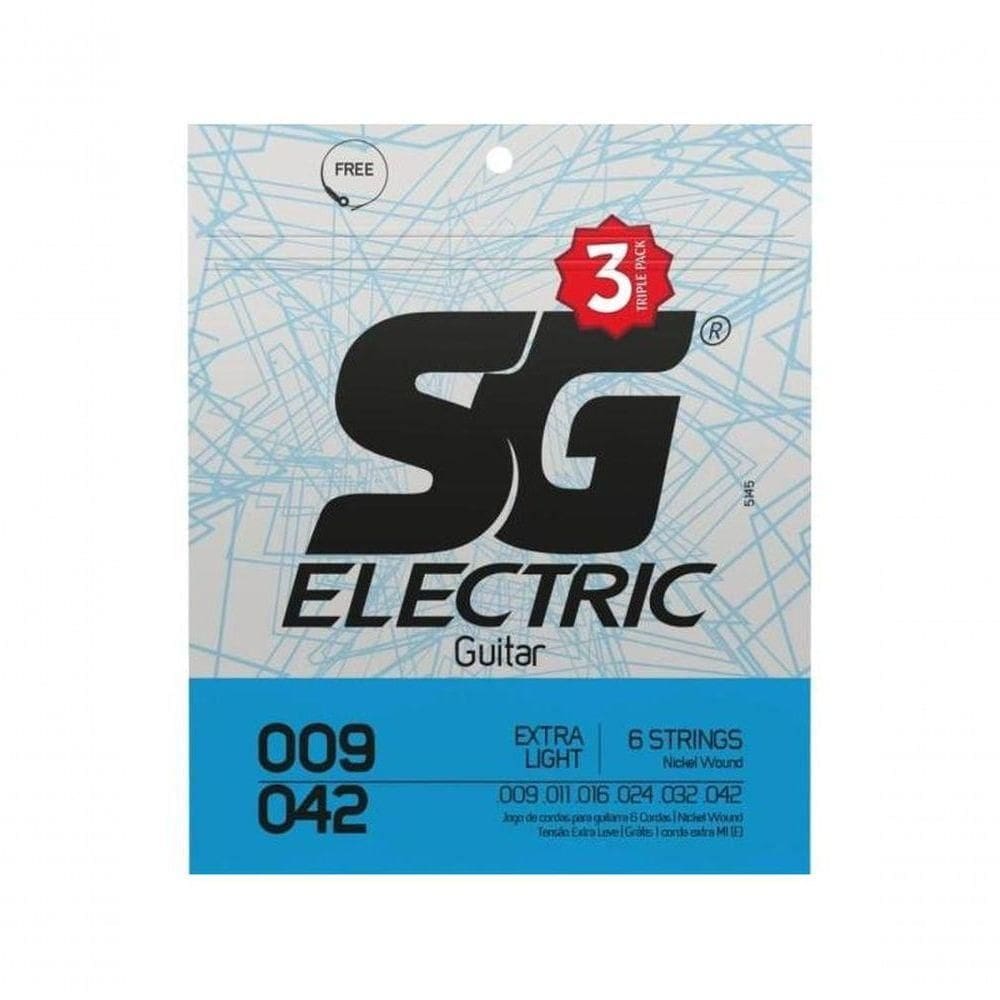 Encordoamento Para Guitarra .009 Extra Light Pack (c-3) Sg